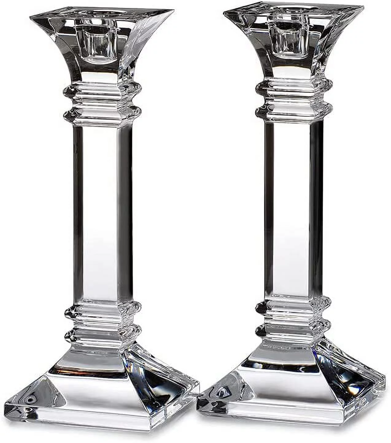 Marquis by Waterford Treviso Table Candlestick 8in, Set of 2, Crystalline, Clear