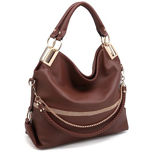 Dasein Purses for Women Vegan Leather Handbags Rhinestones Hobo Bags Tote Purse Shoulder Bag Ladies Handbag