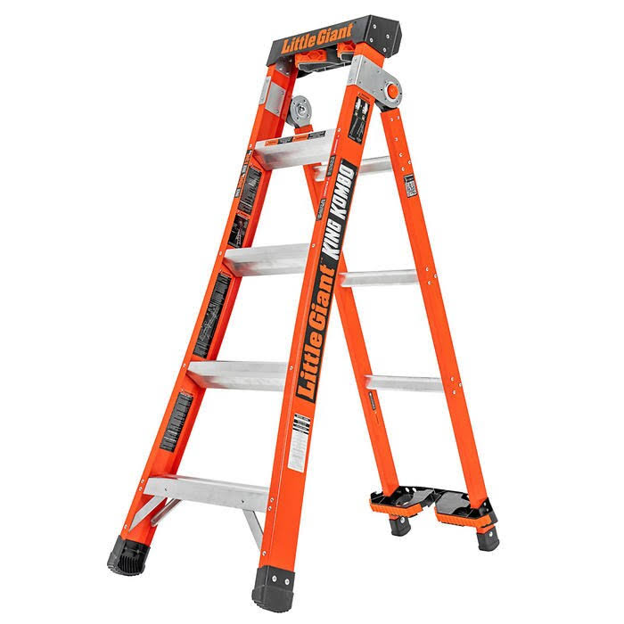Little Giant King Kombo Multi-Position Ladder ,Orange 1453378