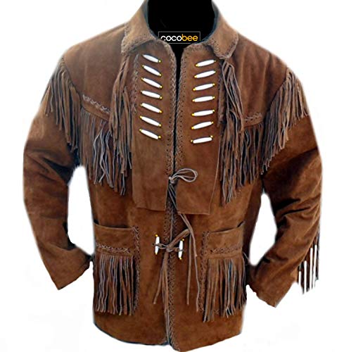 Best Mens Western Cowboy Suede Leather Coat Native American Jacket