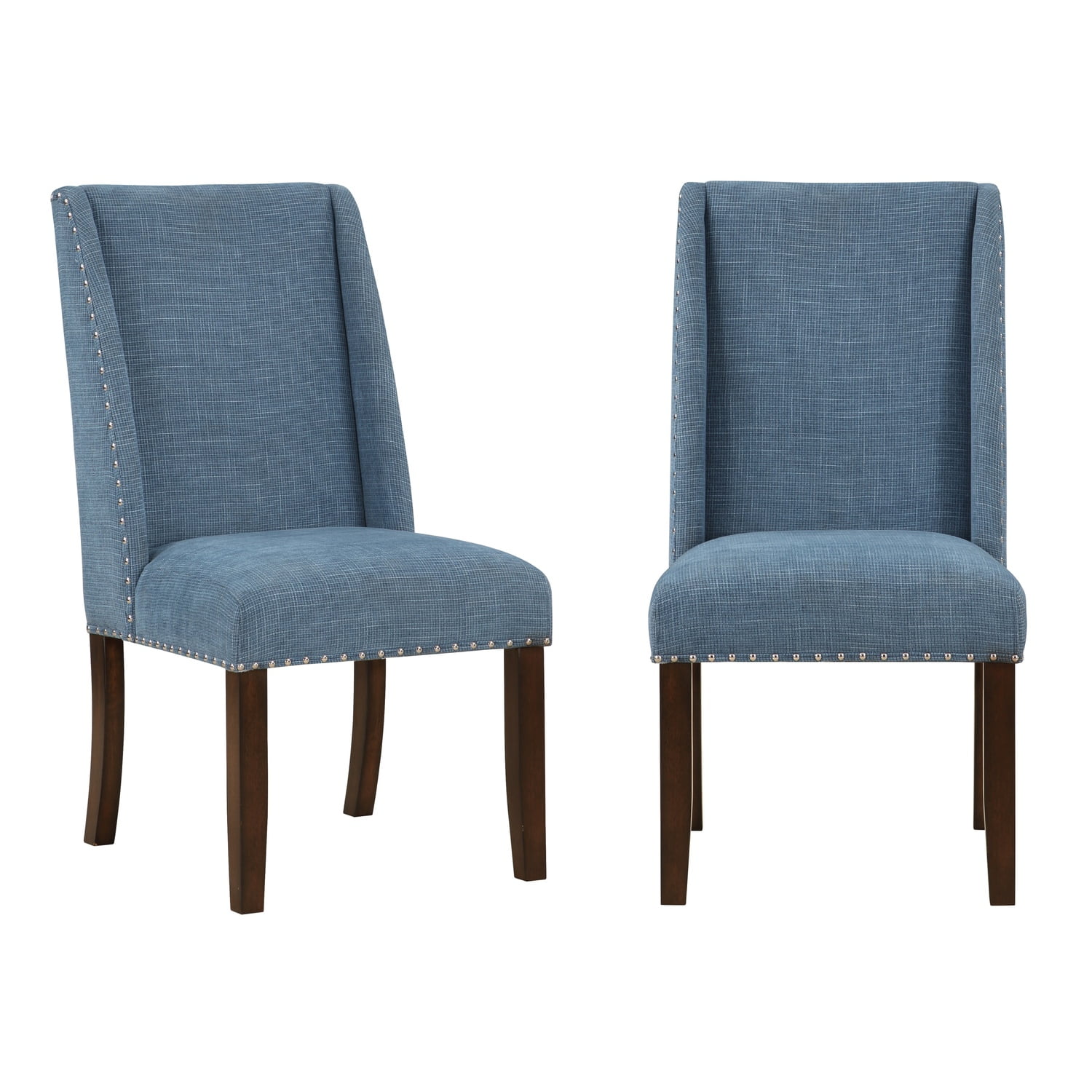 Coast to Coast Lambert Brown and Blue Transitional Accent Dining Chair - Set of Two