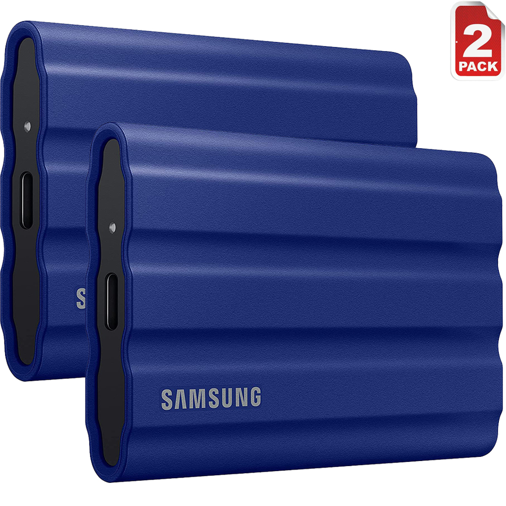Samsung MU-PE1T0R/AM T7 Shield Portable Solid State Drive 1TB 2022 - Blue (2-Pack)