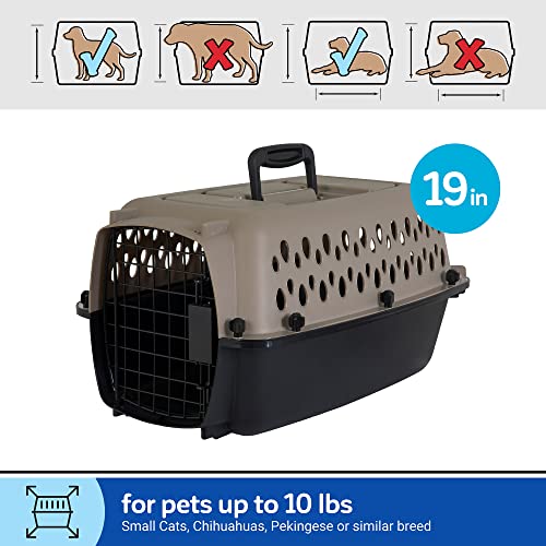 Petmate Vari Dog Kennel - Portable Dog Carriers & Crates for Medium Dogs, Airline-Friendly, Durable Plastic, Pet Carrier For Home and Travel, 28 Inches, Taupe and Black