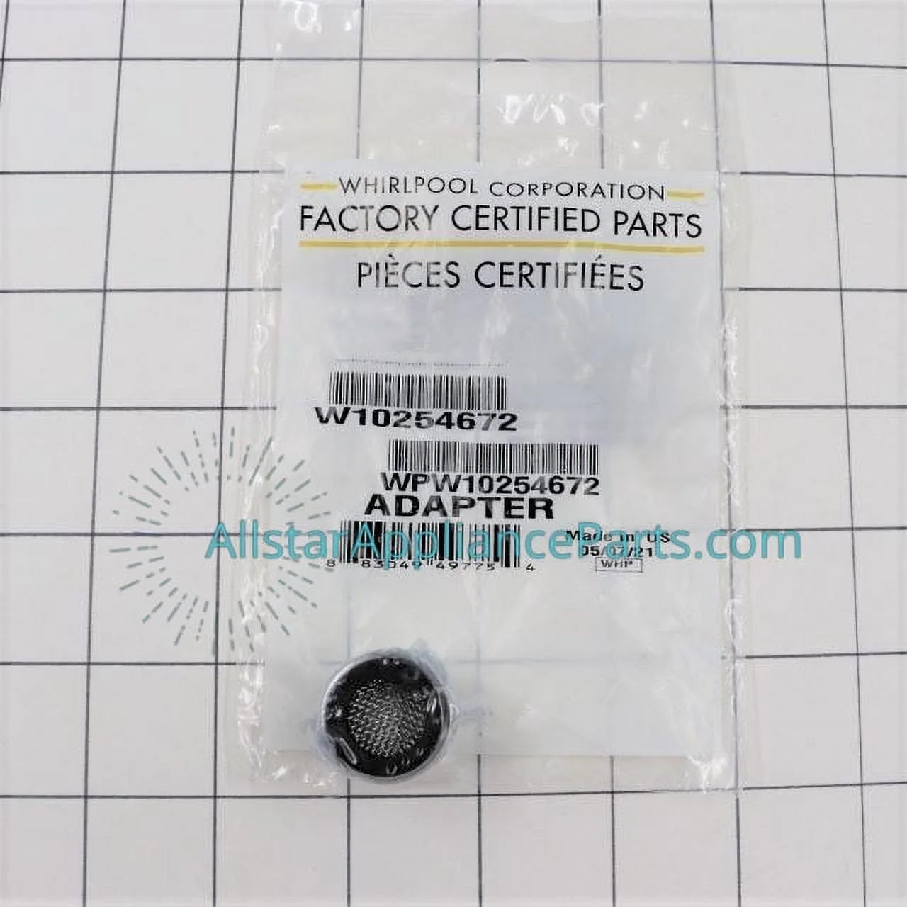 Whirlpool Dishwasher Faucet Adaptor Coupling WPW10254672