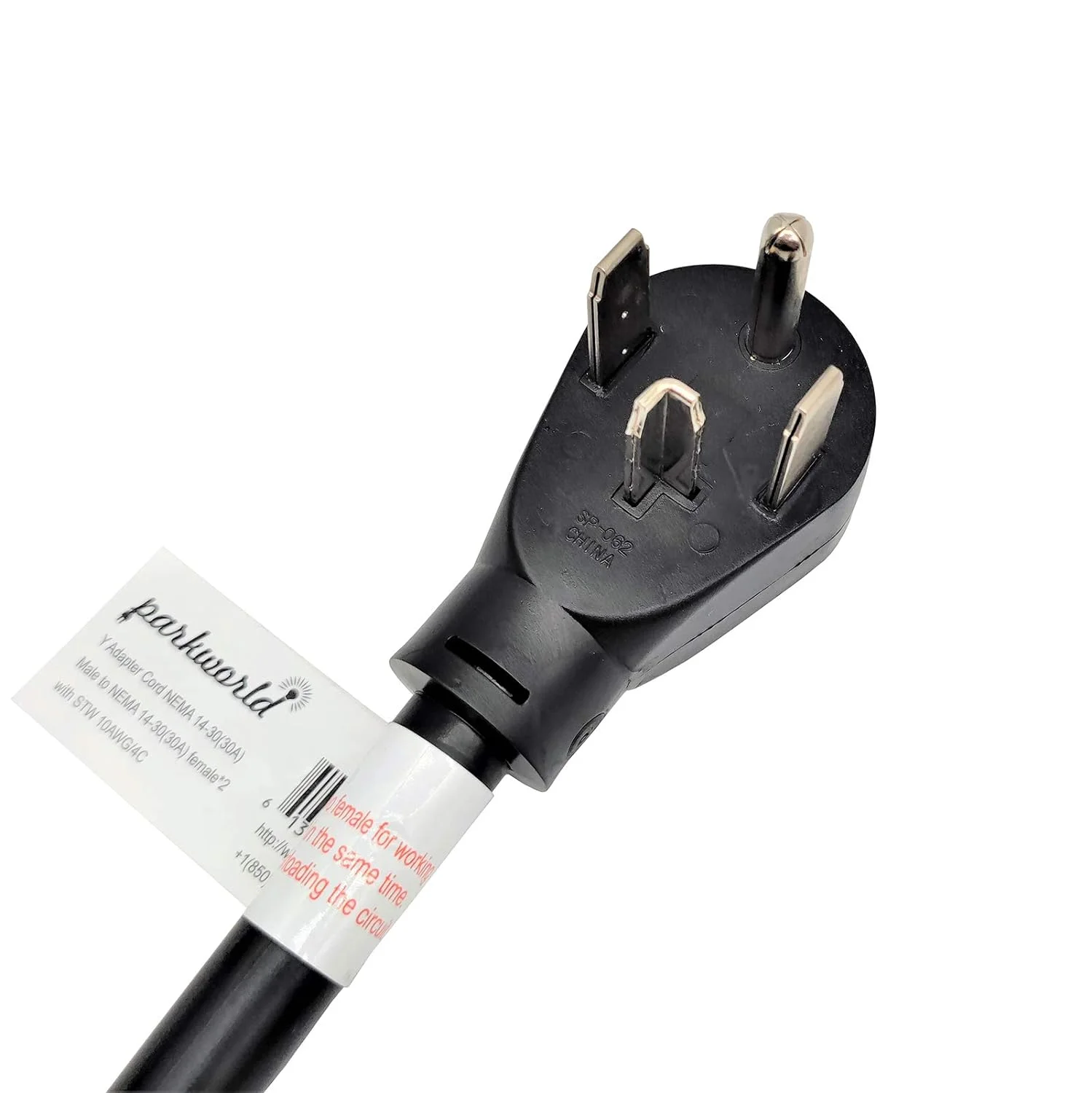 886603B NEMA 14-30 Splitter, Dryer 14-30P Male Plug To Dual 14-30R Female Receptacle, Dryer 4-Prong 30 AMP 14-30 Y Adapter Cord (20 Feet)