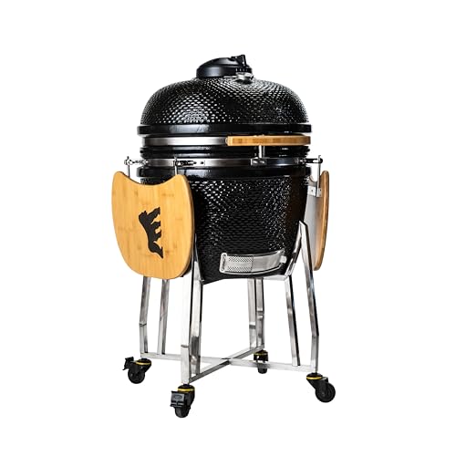 GRILLA Kong Ceramic Kamado Grill with Adjustable Vent, Ceramic Construction, 600 Square Inches of Cook Space for Outdoor Cooking, Grilling, Outdoor Grilling