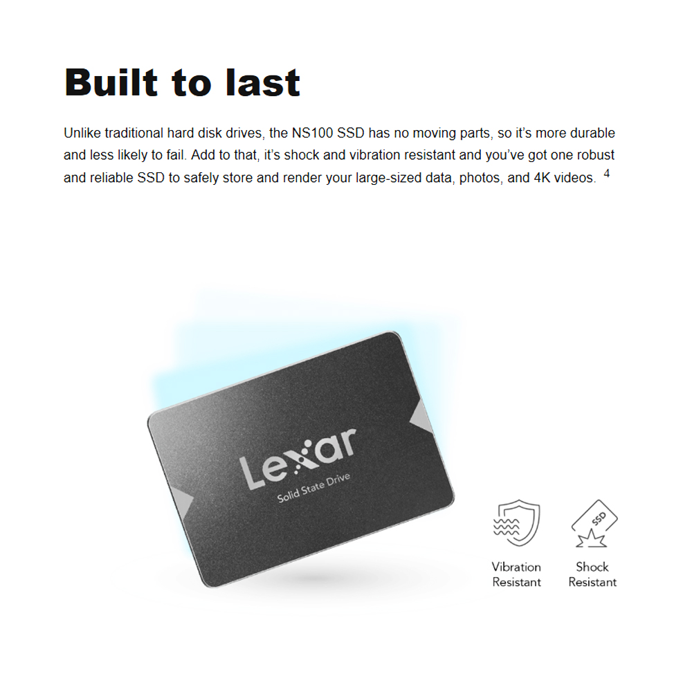 Lexar NS100 2.5” SATA III (6Gb/s) Solid State Drive SSD High Speed 512GB