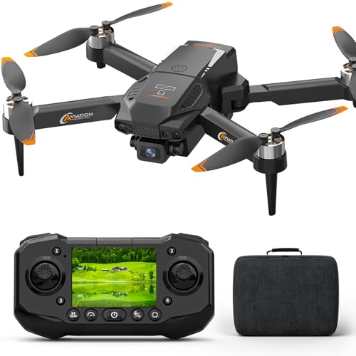 Drone with Camera for Adults, 1080P HD Drones with LCD Screen Controller with 8GB SD Card, Brushless Motors Quadcopter for Beginners, Stable Hover, Waypoint Fly, One-Key Takeoff/Landing