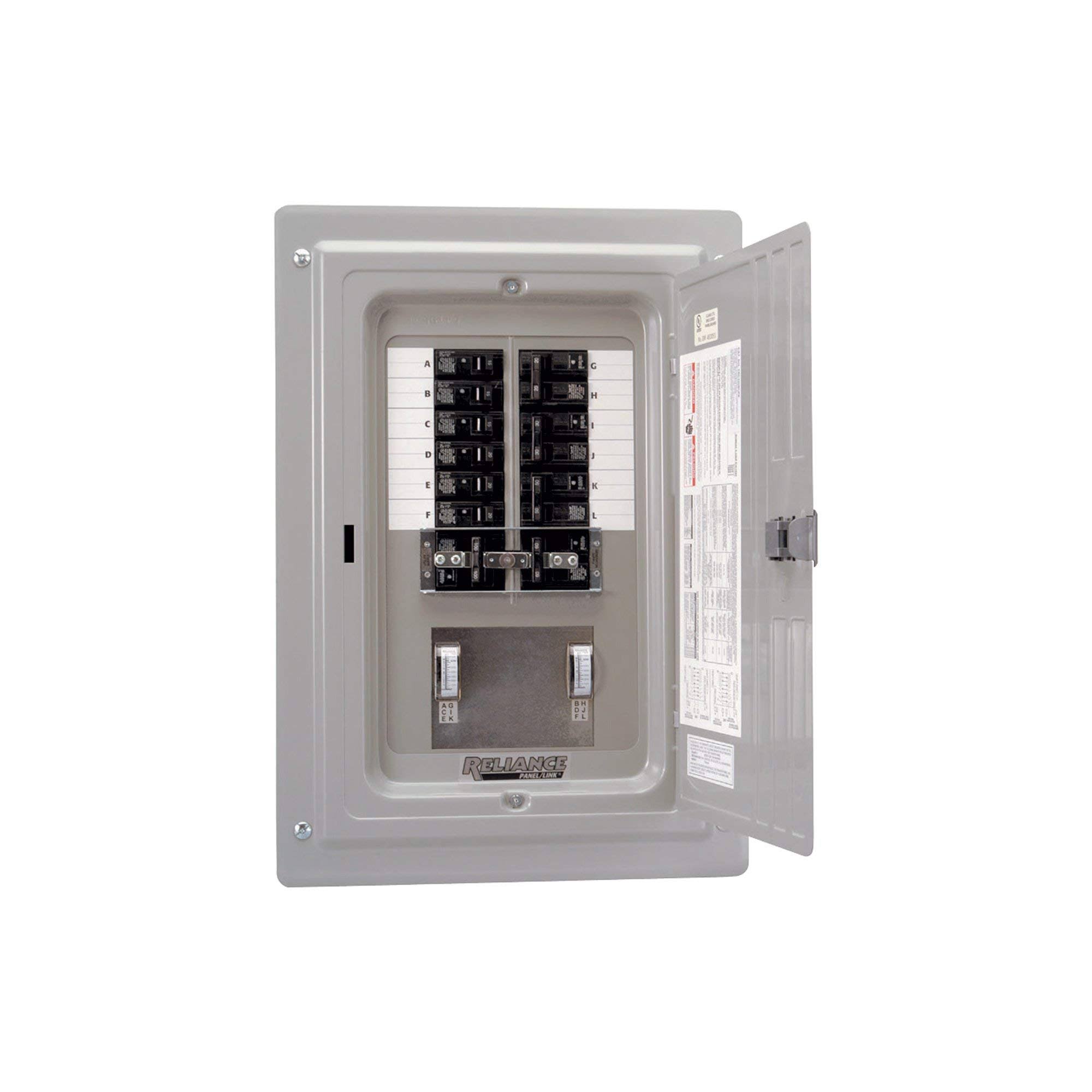 Reliance Prewired Generator Transfer Panel - 12 Circuits, 60 Amps, 125/250 Volts, 15,000 Watts, Model#TRC1006CP9