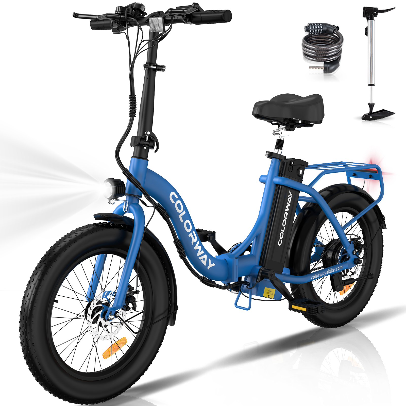 COLORWAY 20x3.0 Fat Tire Electric Bicycles, 12Ah/36V/500W E Bike, 20MPH electric bike for Teenager and Adults BK6MG