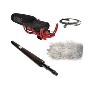 Rode VideoMic w/Micro Boompole,Deadcat Wind Muff u0026 VC1 3.5mm Extension Cable New