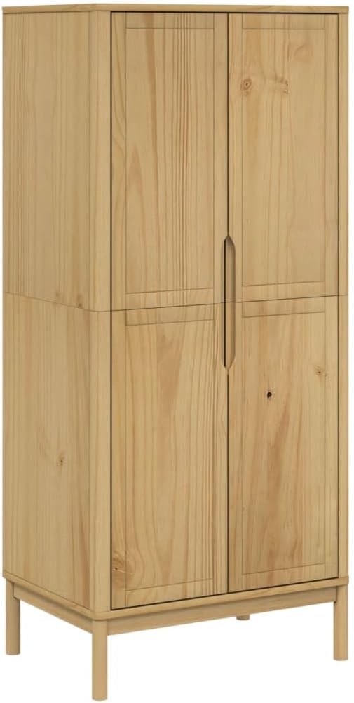 vidaXL Wardrobe Floro - Solid Pine Wood Wax Brown, 30.3