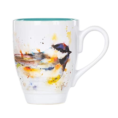 Dean Crouser Cardinal Watercolor Red On White 16 Ounce Glossy Stoneware Mug With Handle