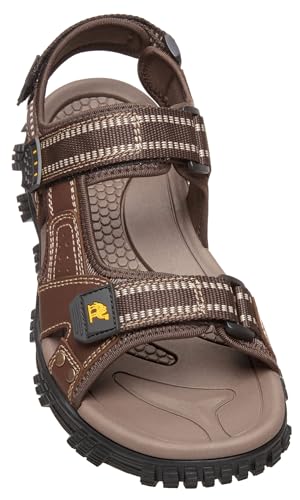 CAMEL CROWN Men's Water Sandals Waterproof Arch Support Hiking Sandals Comfort Leather Sandals Adjustable Athletic Outdoor Sandals for Summer Beach Trail Walking