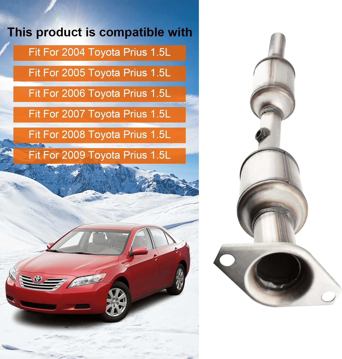 XIMAKA Catalytic Converter Compatible with 2004 2005 2006 2007 2008 2009 Toyota Prius 1.5L Stainless Steel