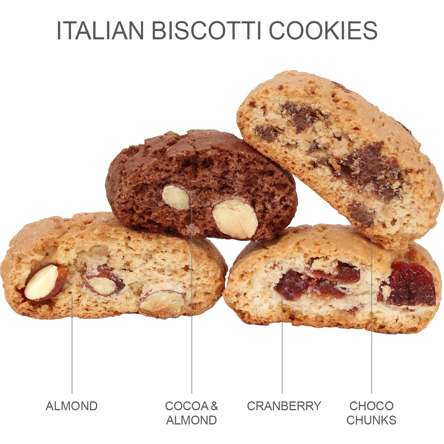 Biscotti Italian Cookies - 4 Pack - Gift Box - Biscotti Cookies from Italy - Holiday Basket - Coffee Dippers