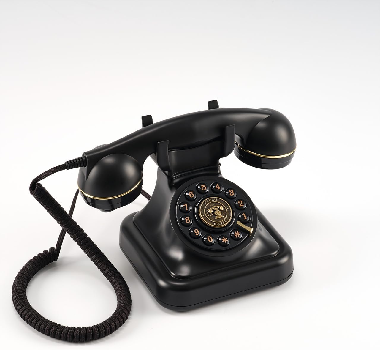 Sung CHY Retro Landline Telephone with Ringer Control, Redial, Retro Blooth Phone Loud Vintage Corded Desk Dial Phone Old Fashioned Landline Phones for Home House, Black