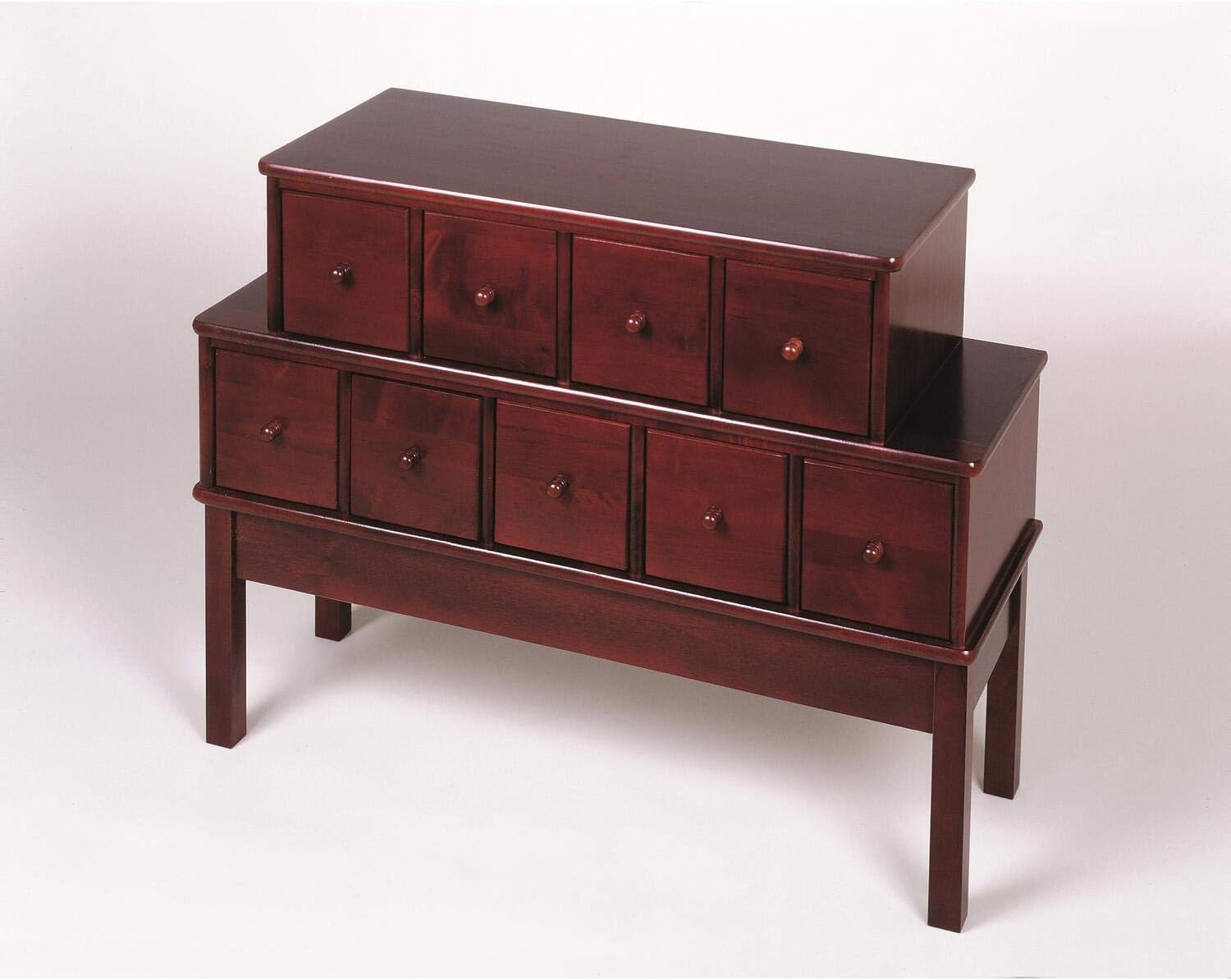 CD-225C Appothecary Style Multi-media Storage Cabinet, Solid Oak, Cherry Finish