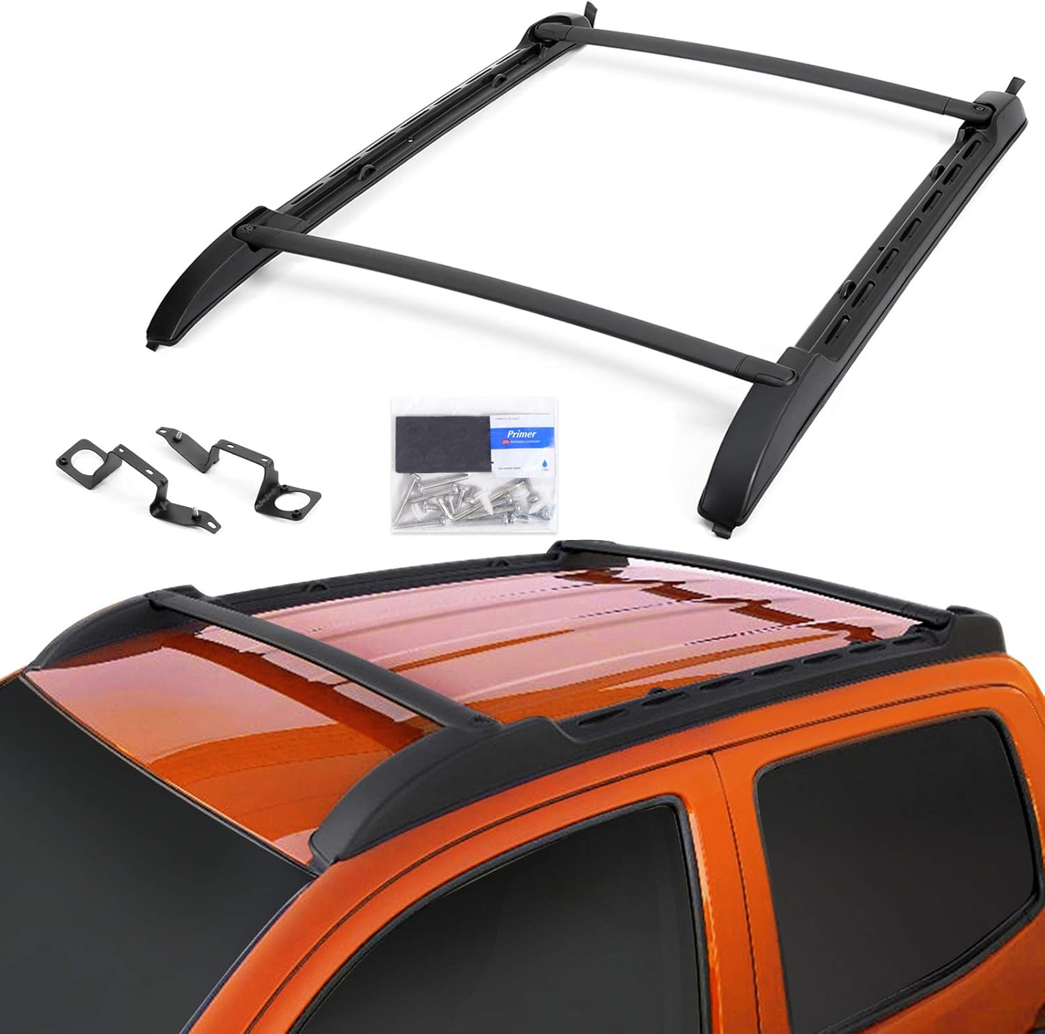 Toyota Tacoma Roof Rack Cross Bars for 2005-2022 Toyota Tacoma Double Cab Black Cross Bars Roof Racks