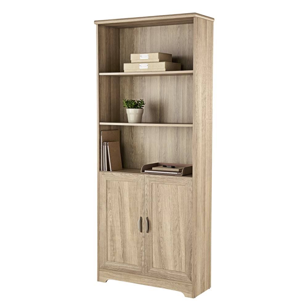Realspace Magellan 72x22H 5-Shelf Bookcase with Doors, Blonde Ash