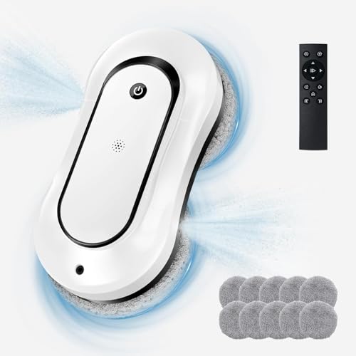 Window Cleaning Robot, Dual Direction Auto-Spray Smart Window Cleaner Robot, 2800Pa Suction Power, with AI Edge Detection, Path Planning, Deep Clean Windows, Tiles All Smooth Surfaces