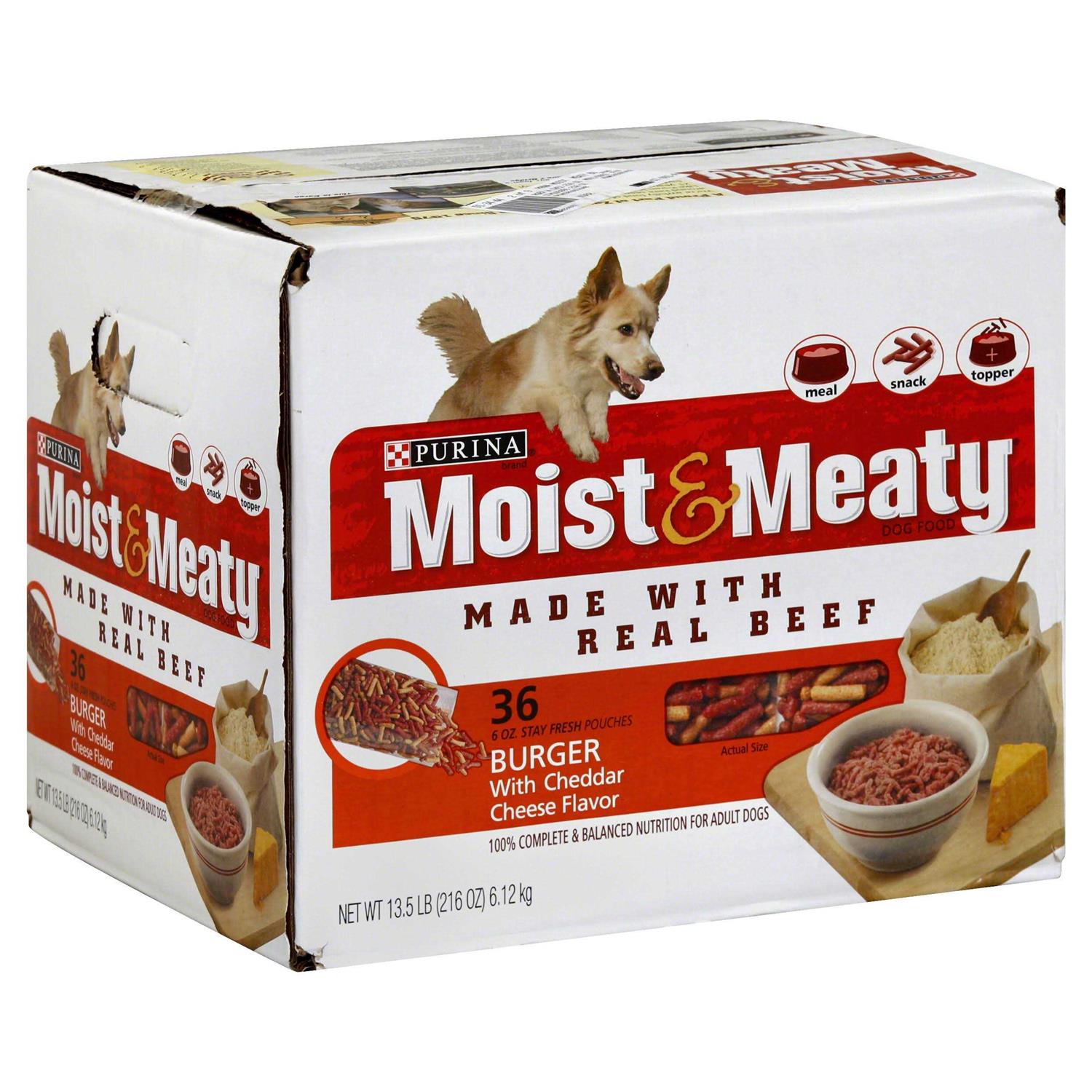 Purina Moist & Meaty Burger with Cheddar Cheese Flavor Dry Dog Food - Pet Supplies online store