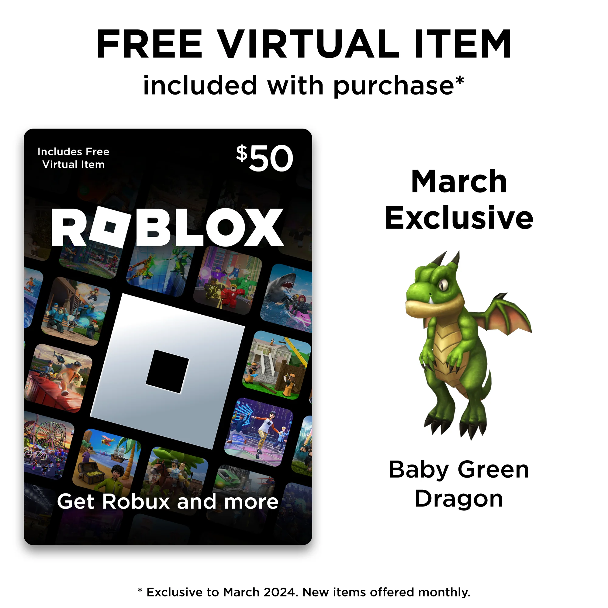 Roblox $50 Gift Card [Physical] + Exclusive Virtual Item