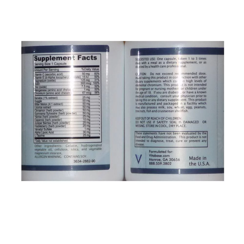 Vitabase Blood Sugar Formula - 90 Capsules