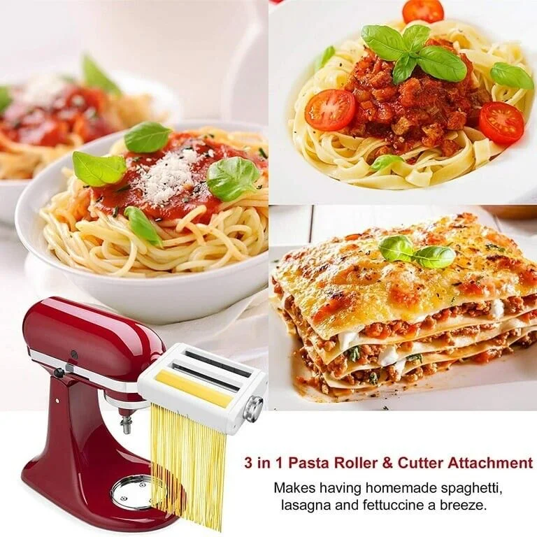 Pasta Maker Attachment for KitchenAid Stand Mixers 3 in 1 Set Includes Pasta ...
