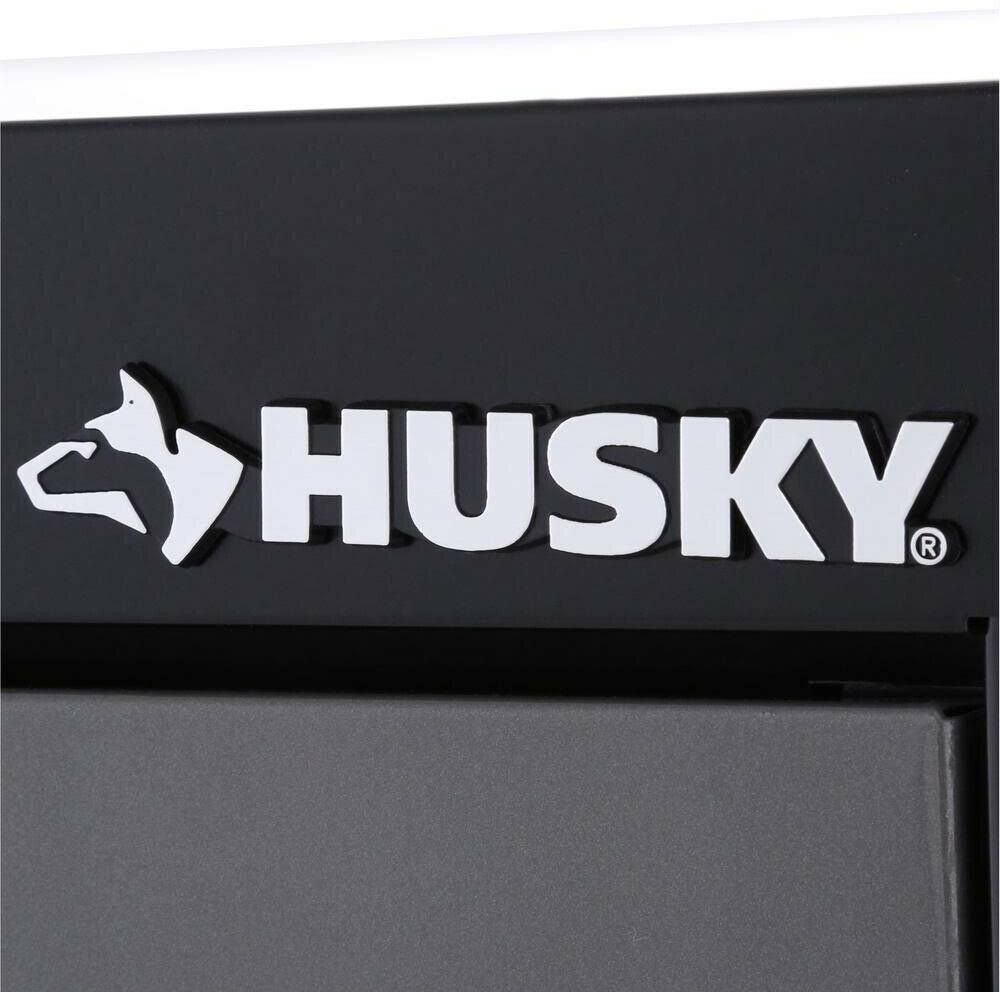 Husky 26 in. H x 30 in. W x 12 in. D Deluxe Steel Garage Wall Cabinet in Black/Grey