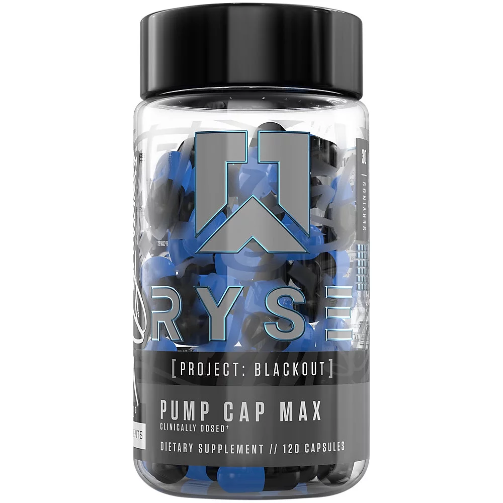 RYSE Supplements Project: Blackout Pump Cap Max, 30 Servings, 120 Capsules, Unflavored, Pre Workout