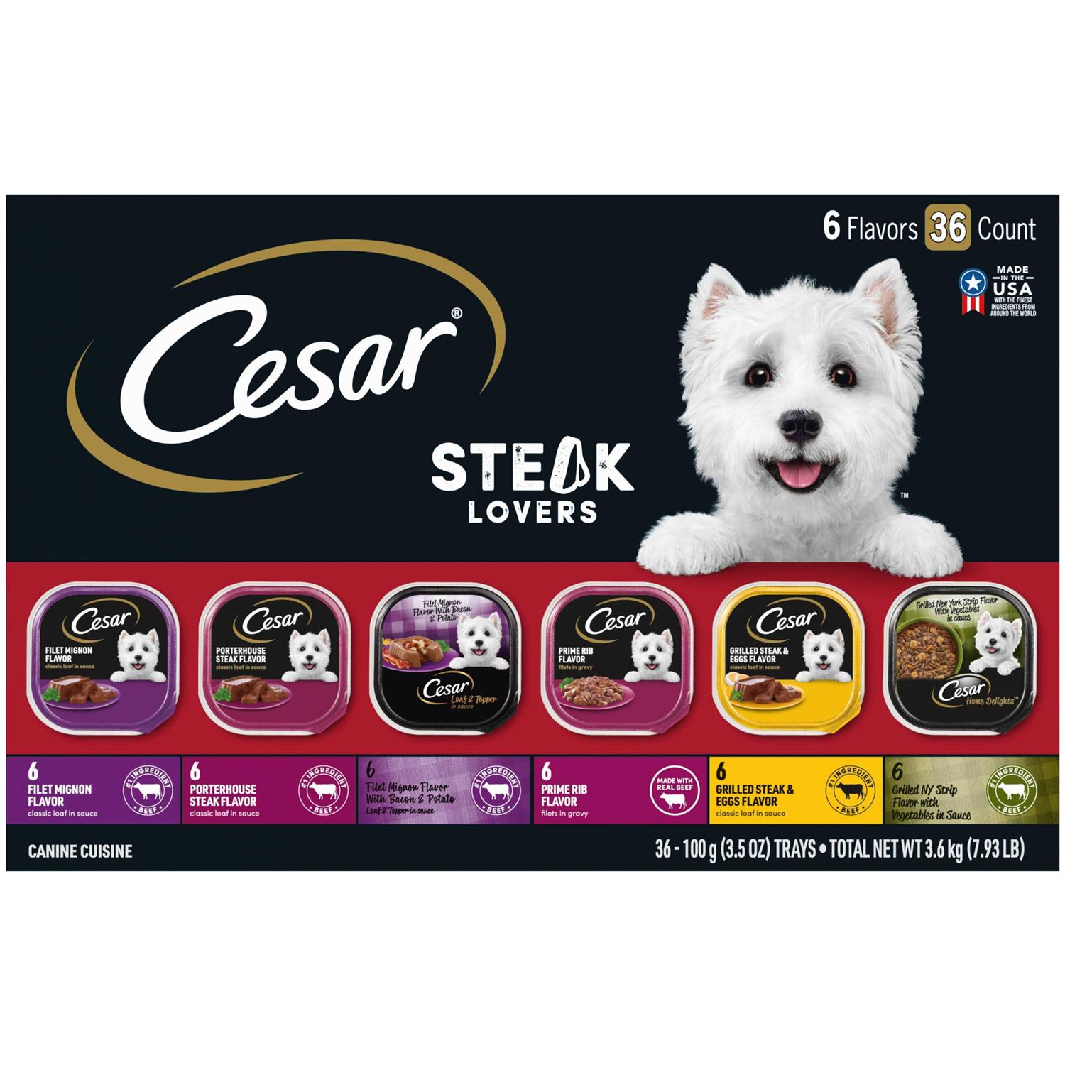 Cesar Steak Lovers Variety Pack Wet Dog Food - Pet Supplies online store