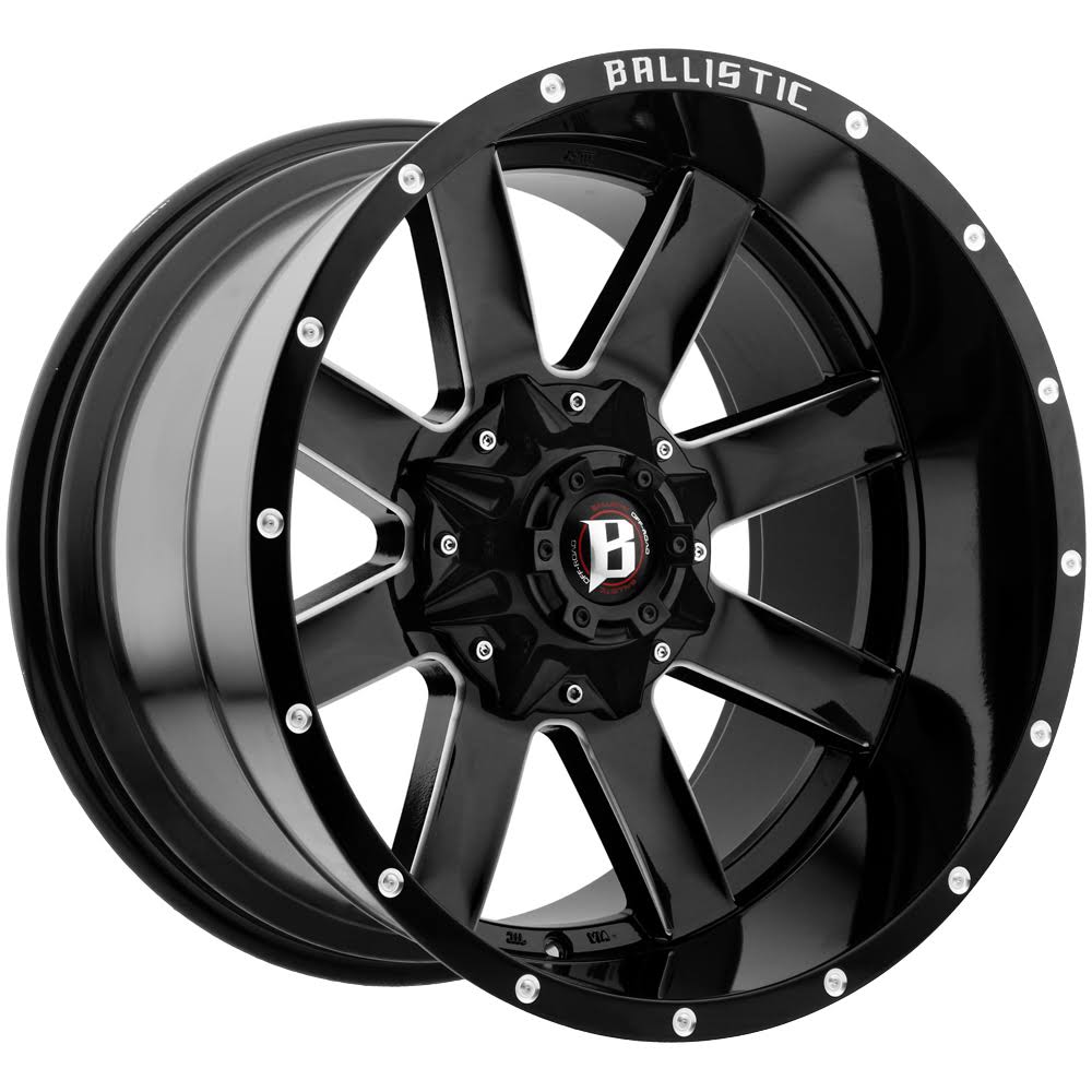 Ballistic 959 Rage Wheel 22x12 8x165.1/8x170 Gloss Black -44mm