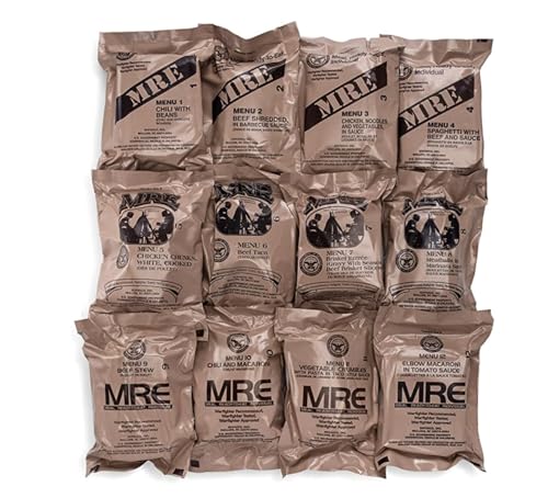 Wornick MRE Meals Ready to Eat, 2024, 2025 Inspection Date or Better, Emergency Food Supply, Survival Camping Outdoor Meals 12 Pack (A & B Case Bundle, 2, Count)
