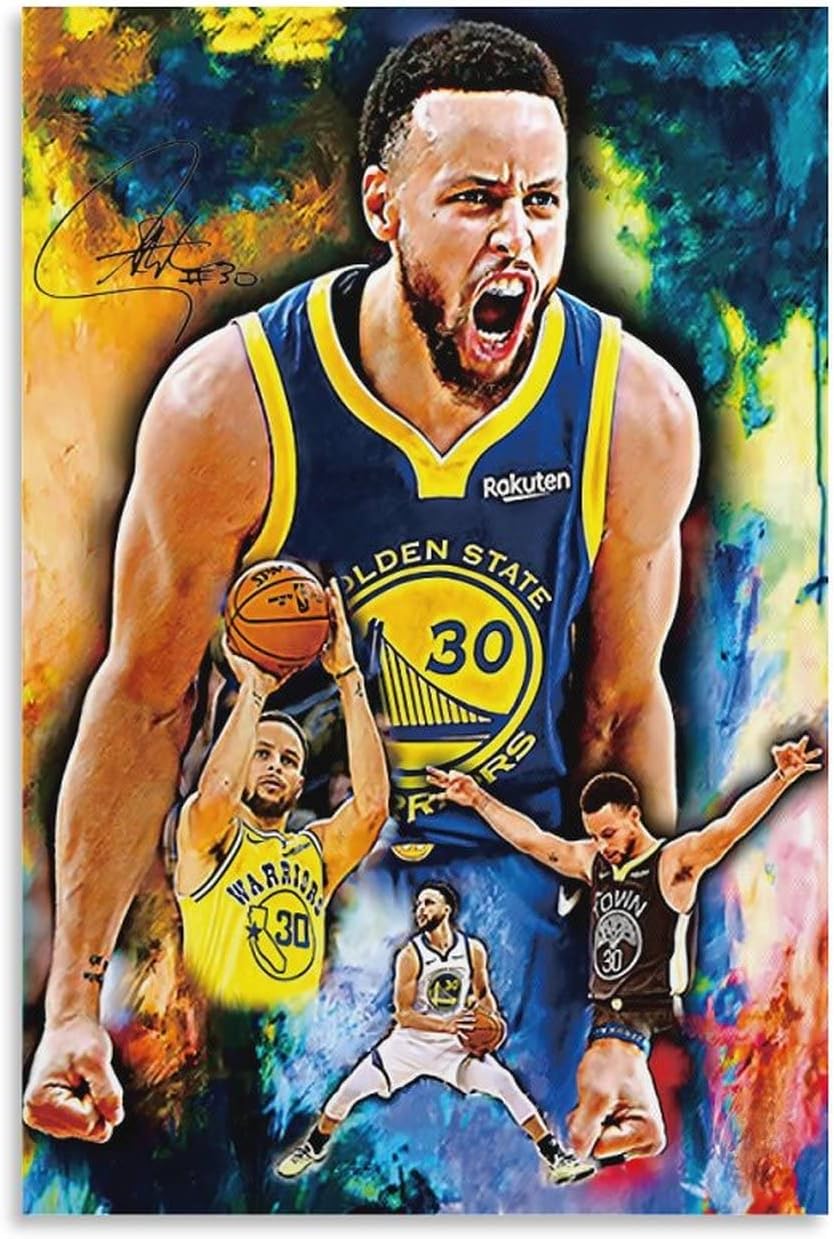 Stephen Curry Poster 3 Wall Art Canvas Print Poster Home Bathroom Bedroom Office Living Room Decor Canvas Poster Unframe: 12x18inch(30x45cm)