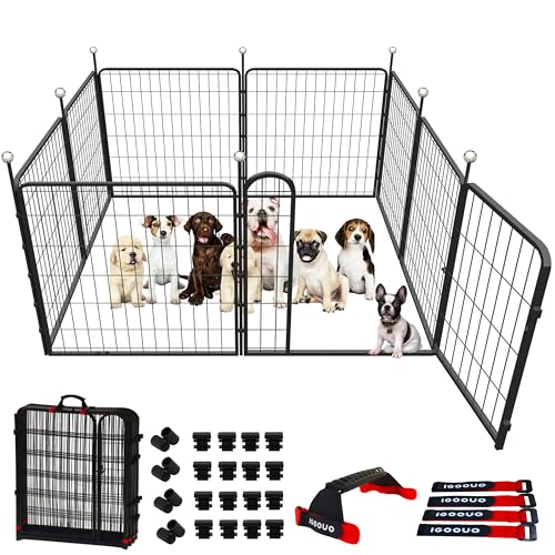 Dog Playpen Outdoor for Medium/Large Dogs 36'' High, Heavy Duty Dog Playpen with Rustproof and Sturdy Stakes, 3ft Dog Fence for RV Camping(12 Panels)