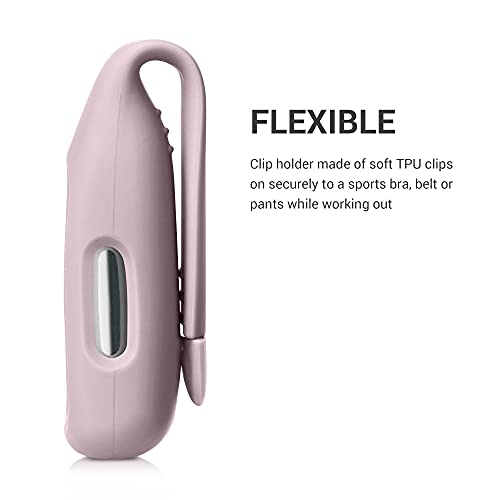 kwmobile 2X Clip Holders Compatible with Fitbit Inspire 3 / Inspire 2 / Ace 3 - Clip-On Holder Replacement Set - Black/Dark Rose