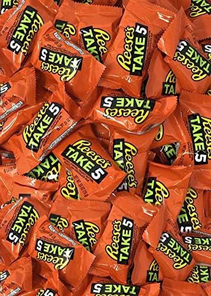 Reese,S Take 5 Chocolate Bars Bulk, Individually Wrapped Snack Size, Pretzels, Caramel, Peanut Butter And Peanuts Milk Chocolate Candy, Pack Of 5 Pounds