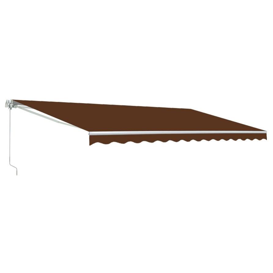 Aleko 13&x10& Motorized Retractable Patio Awning, Brown Color