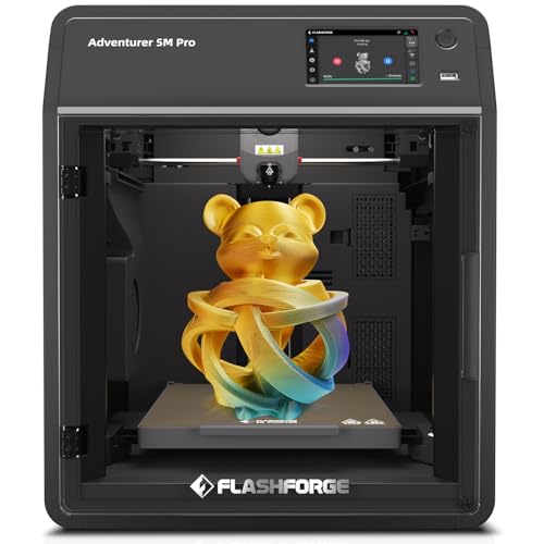 FLASHFORGE Adventurer 5M 3D Printer with Fully Auto Leveling System, Max 600mm/s High-Speed, 280℃ Quick-Detach Nozzle, CoreXY Structure for Superior Print Quality, Rookies & Experts Smart Choice
