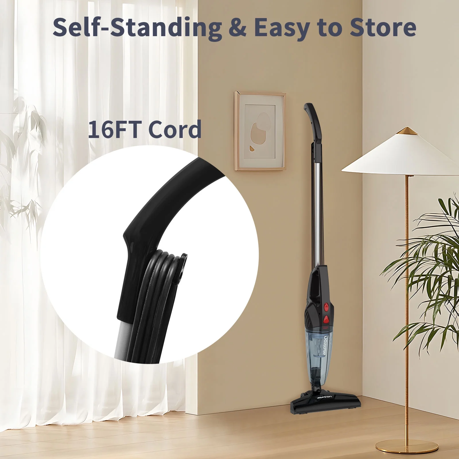 Aspiron 5-in-1 Lightweight Corded Stick Vacuum, Upright/Handheld Vacuum Cleaner for Floor, New