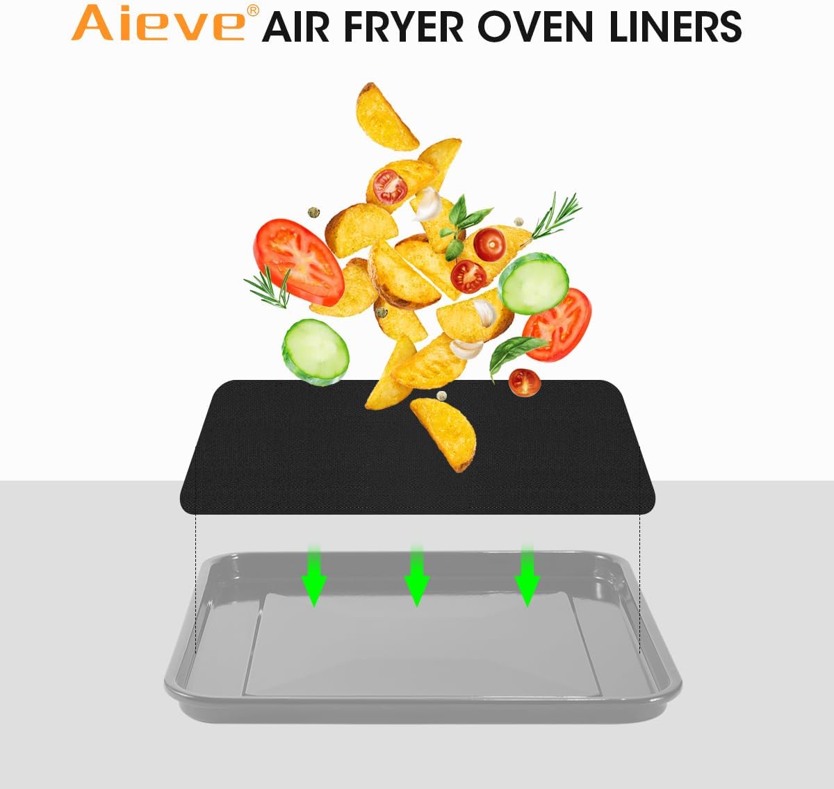 AIEVE Air Fryer Oven Liners, 4 Pack Non-stick Mat Baking Compatible with Ninja Foodi SP101 SP201 SP301 Fry Toaster Microwave Bottom of Gas & Electric