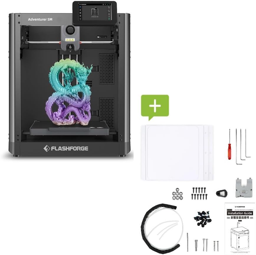 FLASHFORGE Adventurer 5M 3D Printer and FLASHFORGE Adventurer 5M 3D Printer Enclosure Kit
