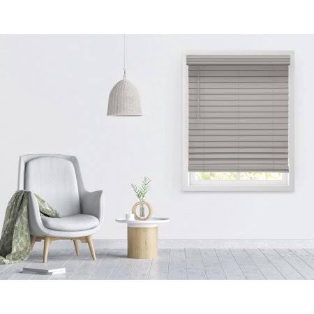 Richfield Studios 2.5 inch Cordless Faux Wood Blinds, Graystone, Size: 55 x 64