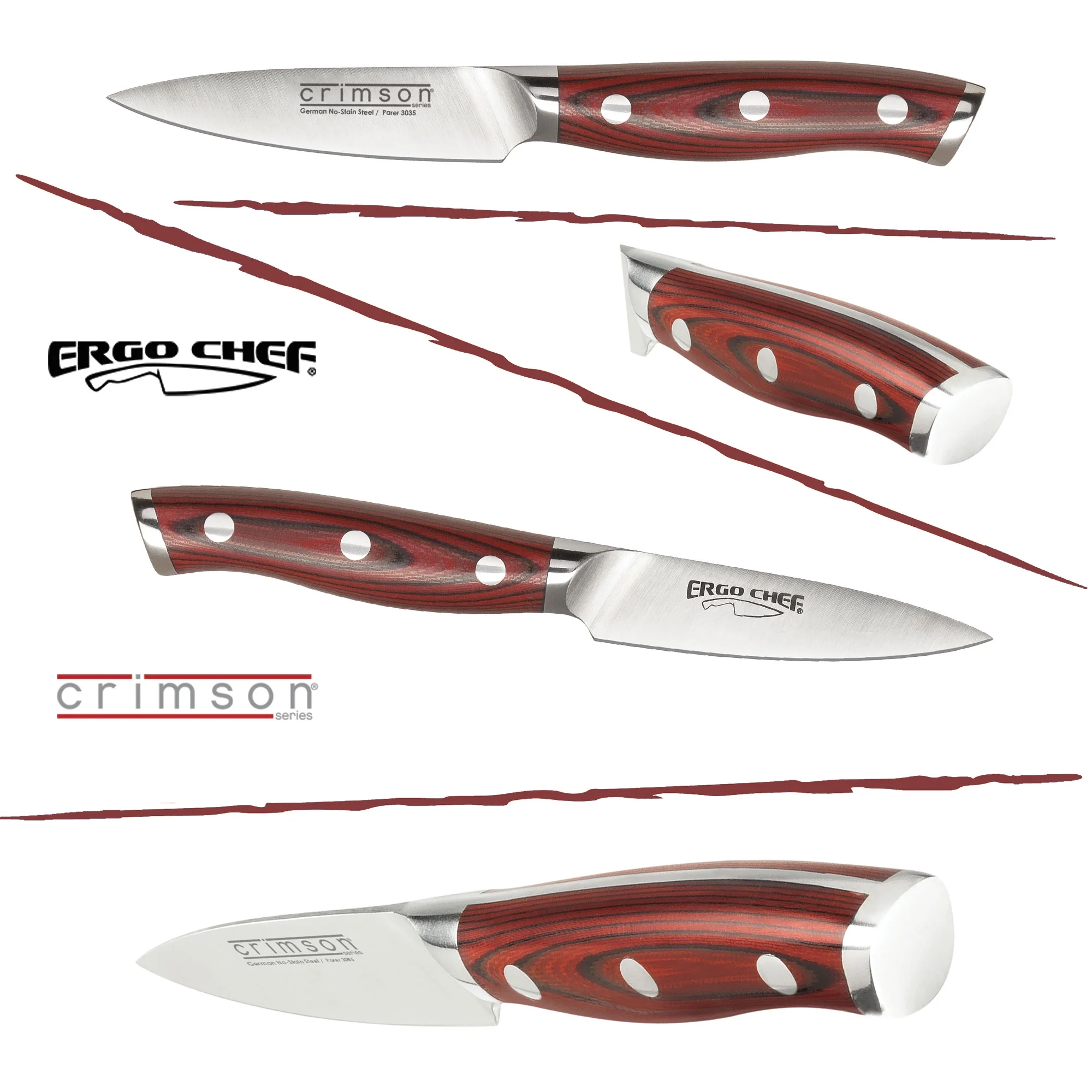 Ergo Chef Crimson Series Paring Knife. 3.5-Inch - peeling and fruit knife