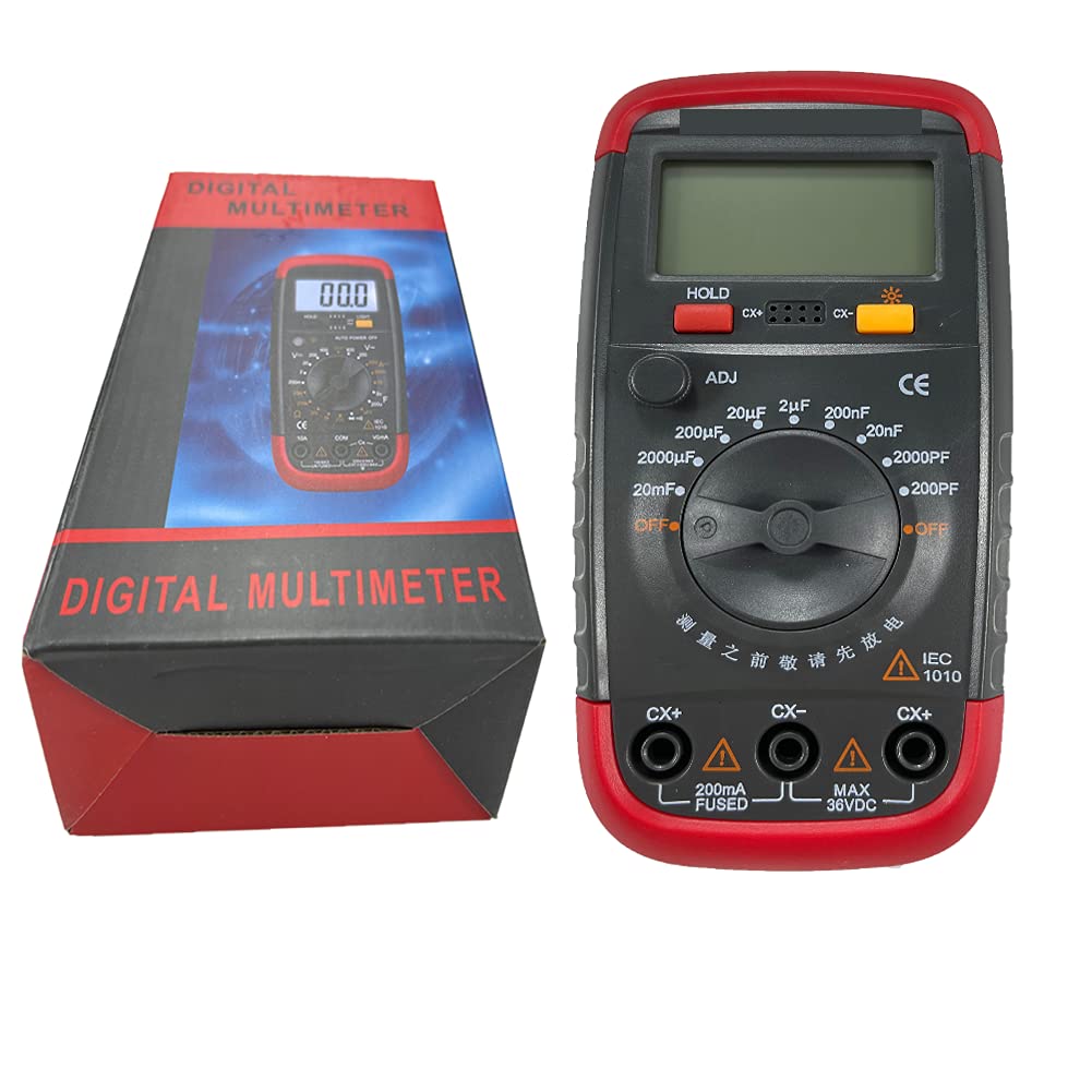 Capacitor Tester Capacitance Meter Handheld Digital Professional Capacitor Tester with LCD Display-0.1pF - 20000uF Powered by a 9V Battery (Not Include)