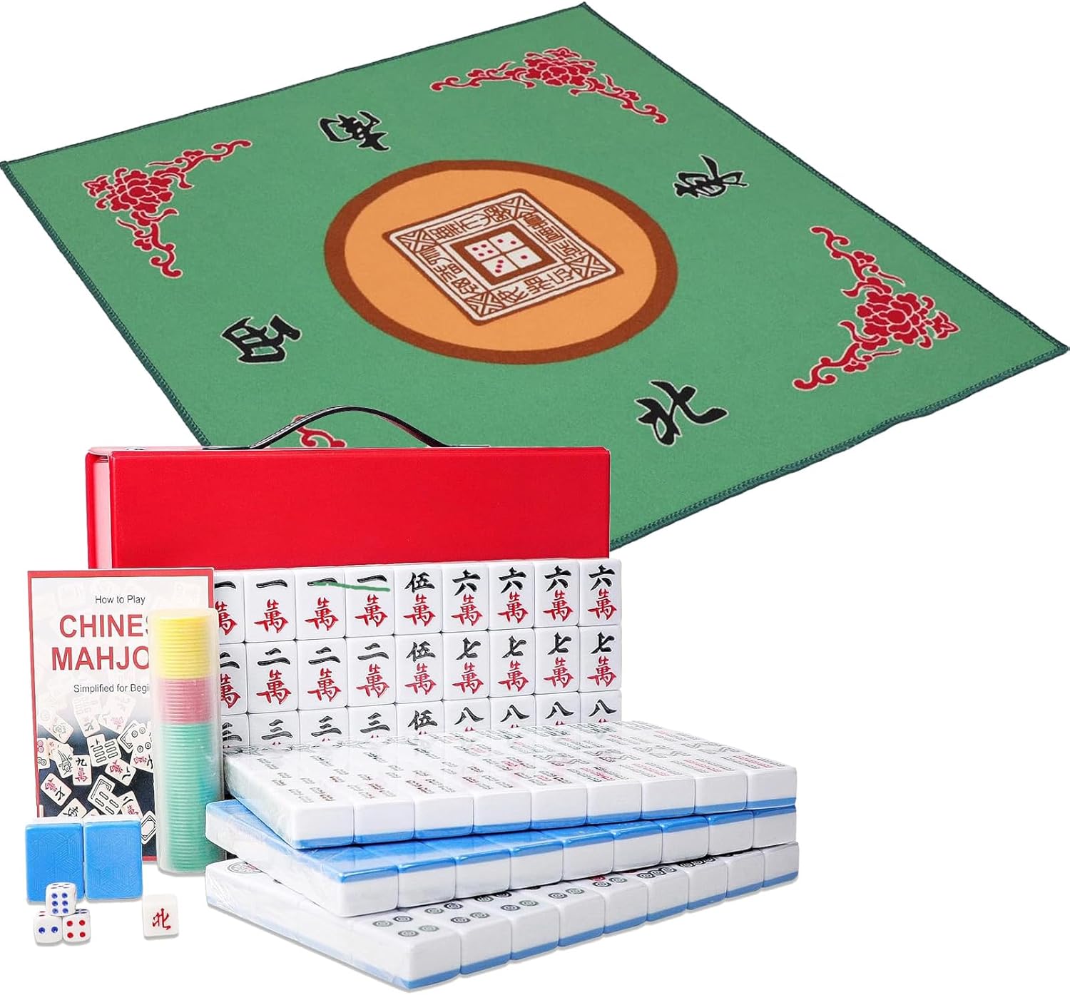 Chinese Mahjong Set with Mahjong Mat, X-Large 1.6