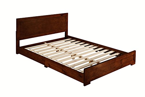 Oxford Platform Bed Frame | Modern Low-Profile Bed with Full Slat Support System – No Box Spring Needed, Easy Assembly | Cherry, King