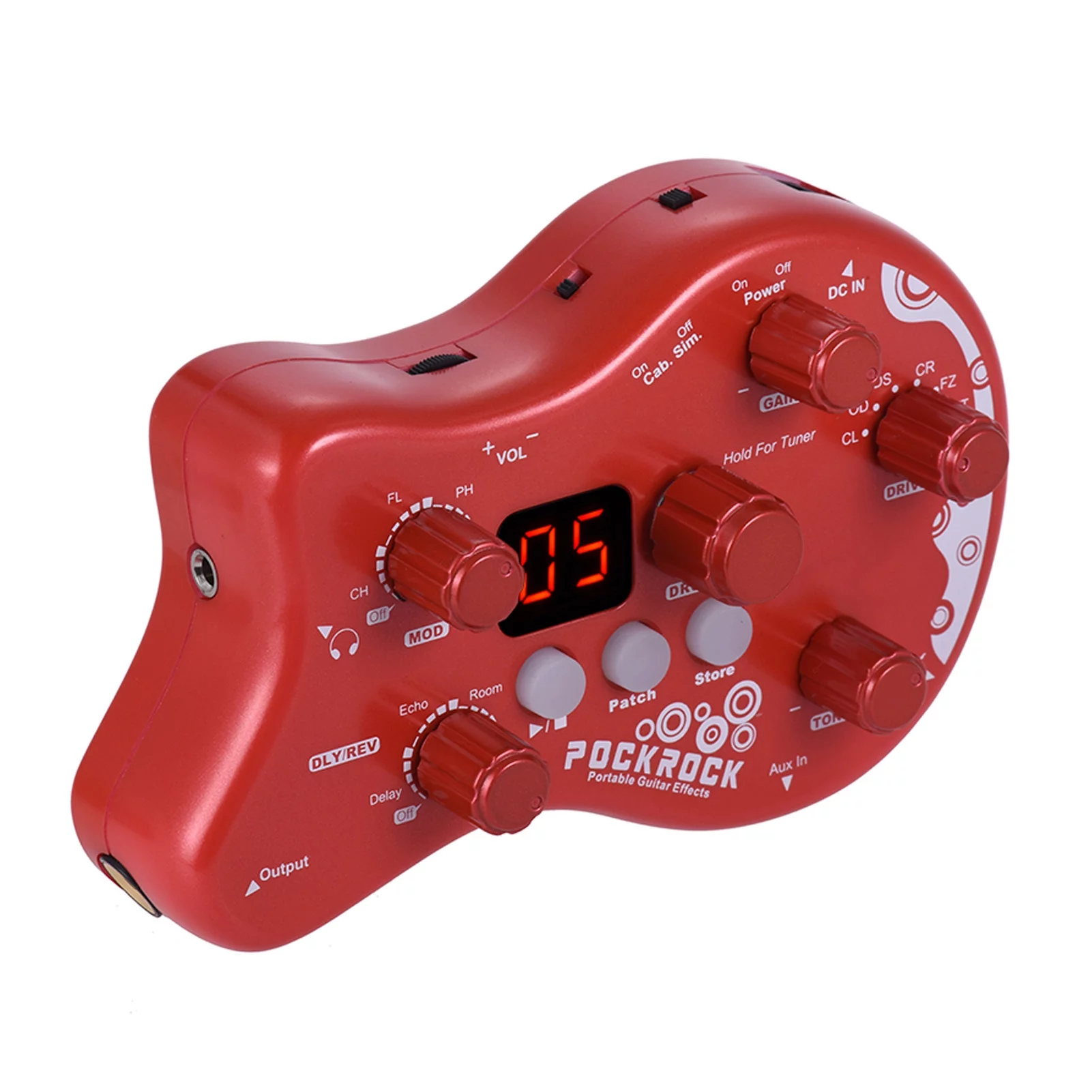 Ammoon  PockRock Portable Guitar Multi-effects Processor Effect Pedal 15 Effect Types 40 Drum Rhythms Tuning Function   with Power Adapter