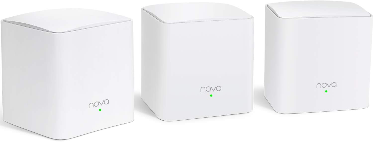 Tenda Nova MW5G Whole Home Mesh WiFi System - Dual Band Gigabit AC1200 Router Replacement for SmartHome,Works with Amazon Alexa for 3500 sq.ft Coverage (3 Pack)